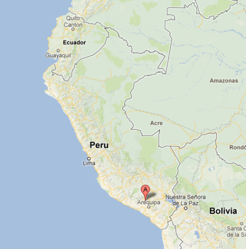 Location of Mt. Amparo in Peru